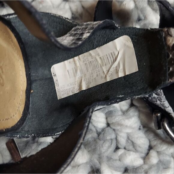 SCHUTZ Ankle Wrap Snakeskin Leather Block Heels - Picture 9 of 12